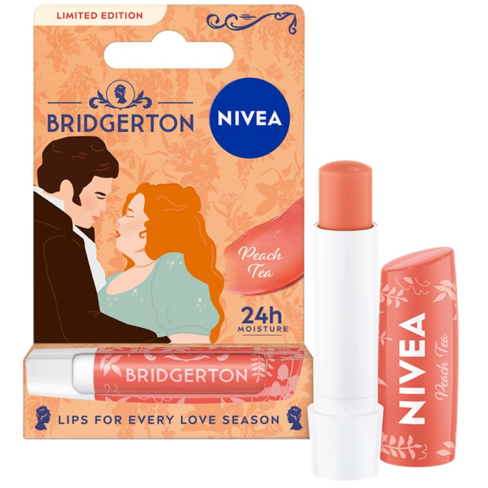 NIVEA BRIDGERTON балсам за устни ПРАСКОВА 4.8 г - Грижа за устните