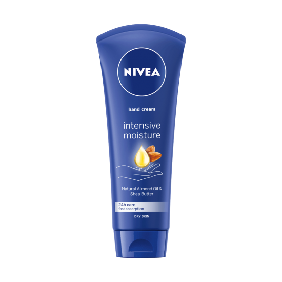 НИВЕА INTENSIVE MOISTURE 24H бързоабсорбиращ крем за ръце с натурално масло от бадем и ший 100 мл