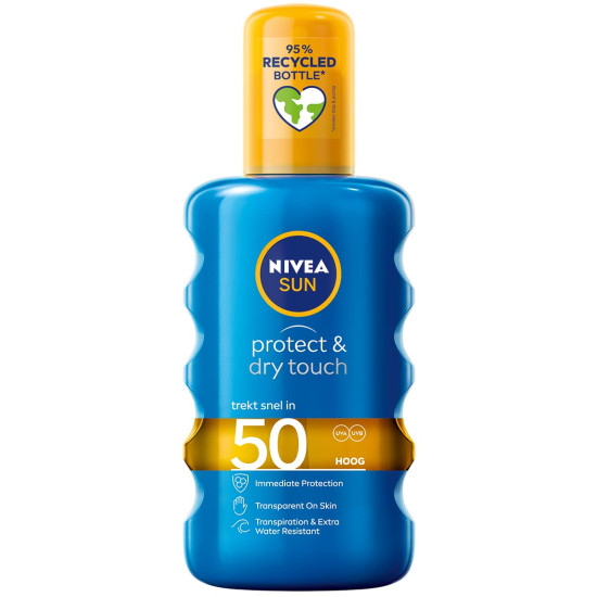 ᐉ НИВЕА SUN PROTECT & DRY TOUCH SPF50 слънцезащитен спрей 200 мл