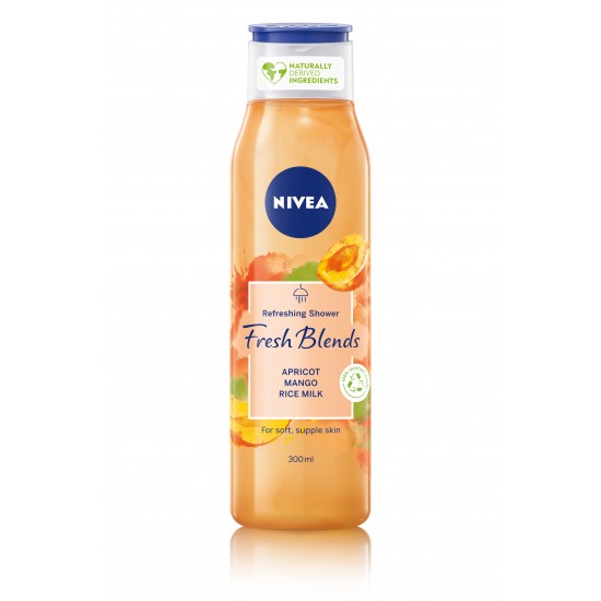НИВЕА FRESH BLENDS APRICOT MANGO RICE MILK освежаващ душ-гел с плодови екстракти и оризово мляко 300 мл