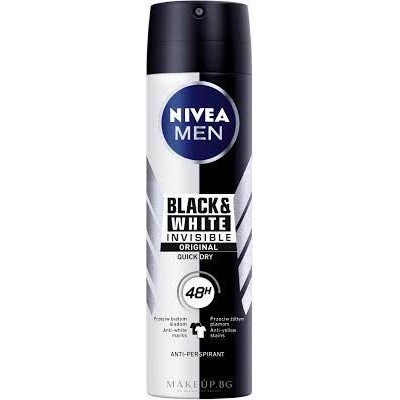 НИВЕА MEN DEO INVISIBLE BLACK & WHITE ORIGINAL спрей против изпотяване за мъже 150 мл