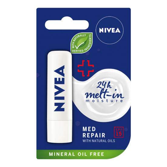 НИВЕА MED REPAIR SPF15 балсам за чувствителни устни 4.8 г