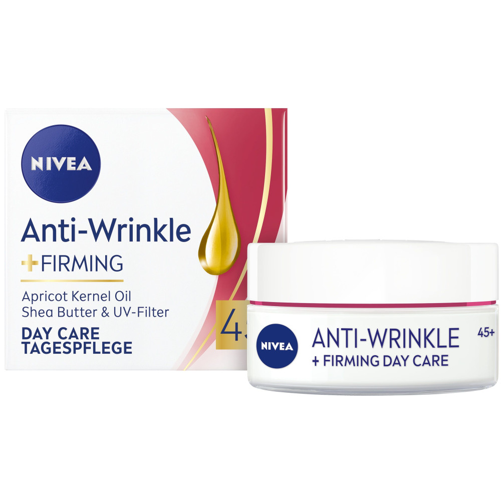 NIVEA ANTI-WRINKLE + FIRMING 45+ стягащ дневен крем за лице против бръчки 50 мл