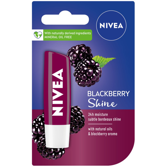 NIVEA BLACKBERRY SHINE балсам за устни с аромат на къпина 4.8 г
