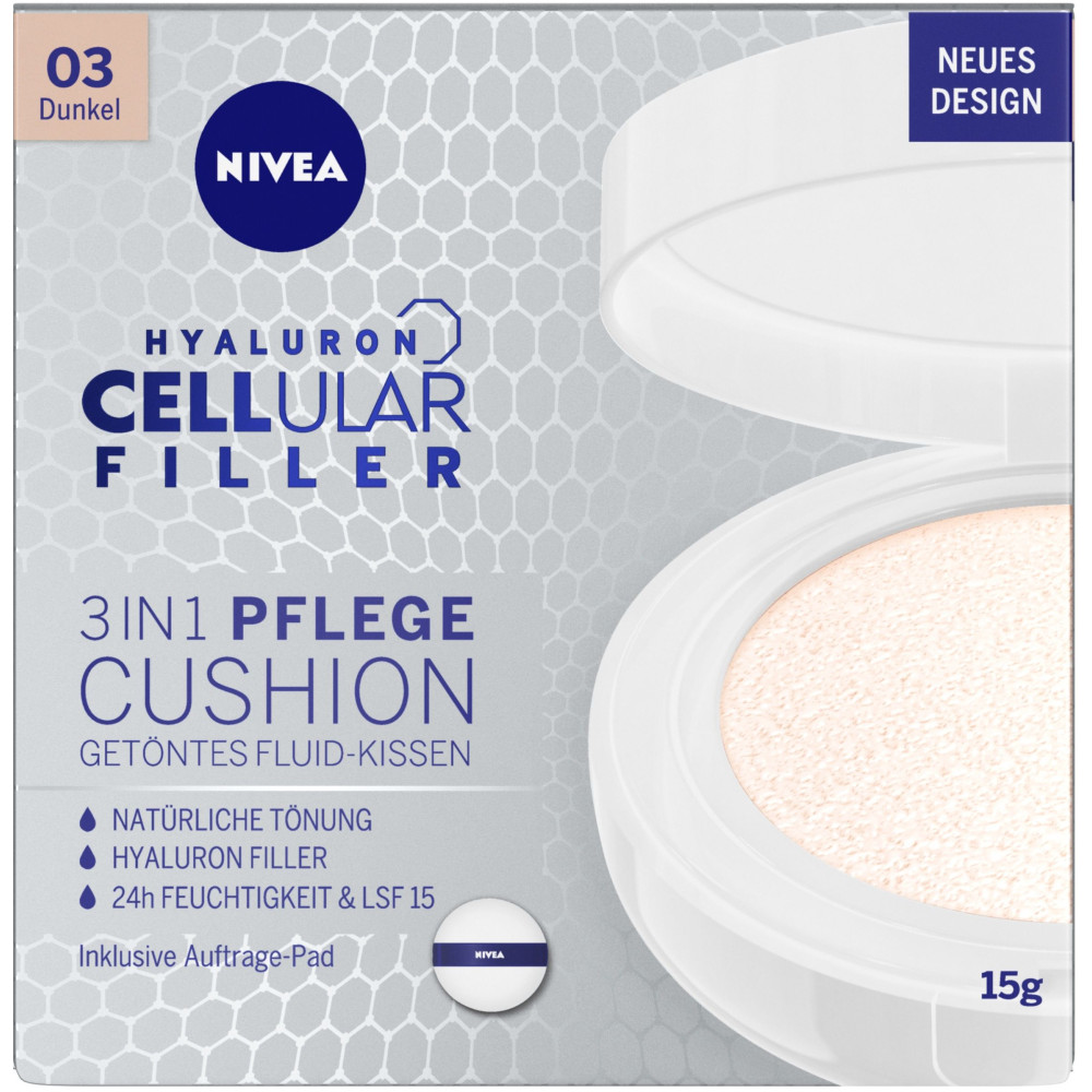 НИВЕА HYALURON CELLULAR FILLER 3в1 CUSHION DARK крем 15 гр - Грижа за лицето