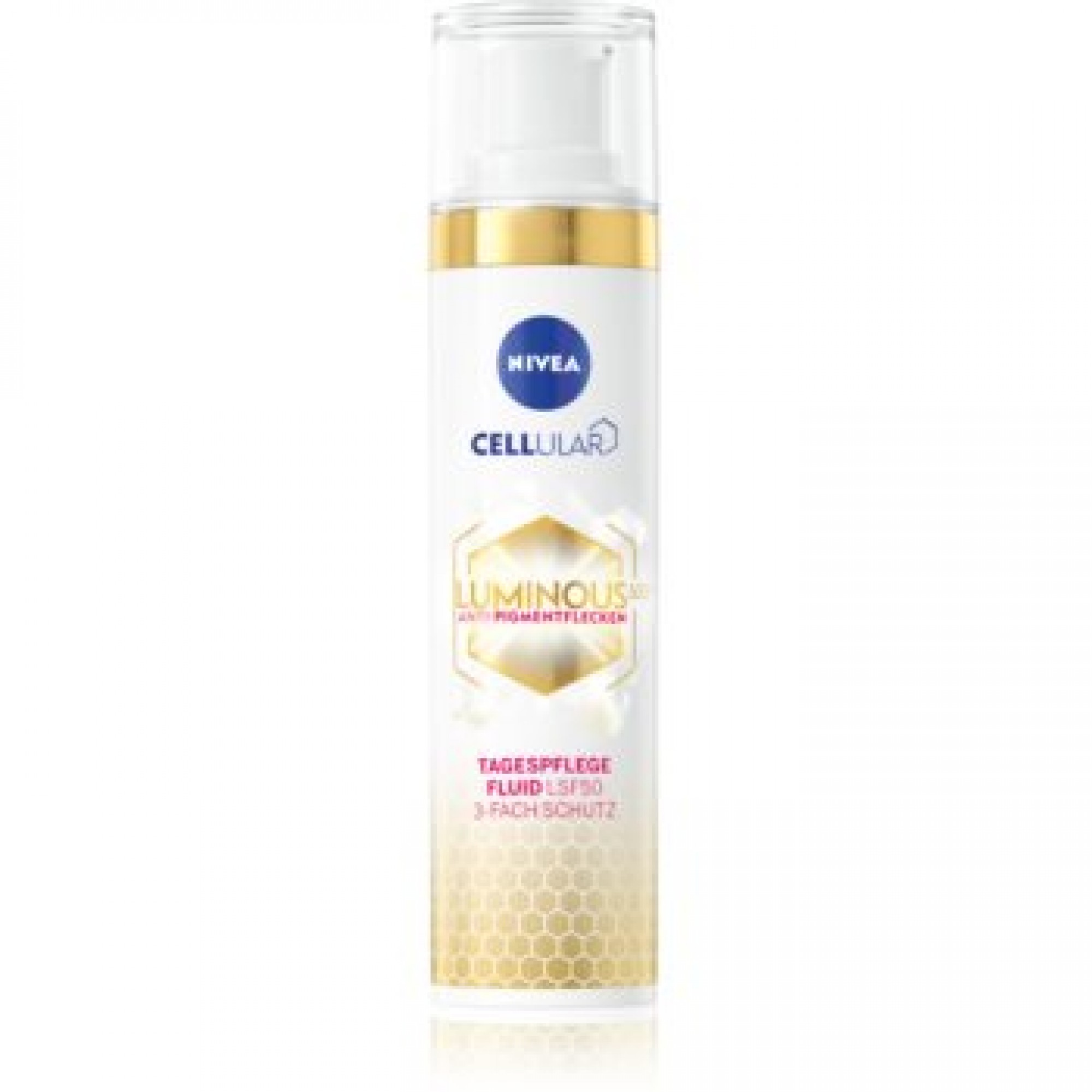 НИВЕА CELLULAR LUMINOUS 630 SPF50 дневен флуид за лице срещу пигментни ...