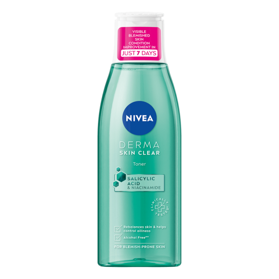 NIVEA DERMA SKIN CLEAR тоник за лице за мазна и акнеична кожа 200 мл