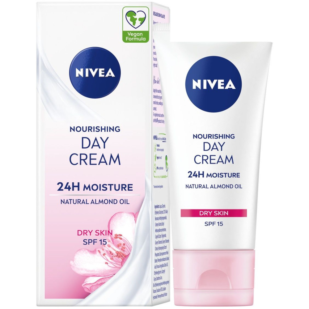NIVEA REICHHALTIGE TAGESPFLEGE 24H SPF15 хидратиращ и подхранващ дневен крем за лице 50 мл