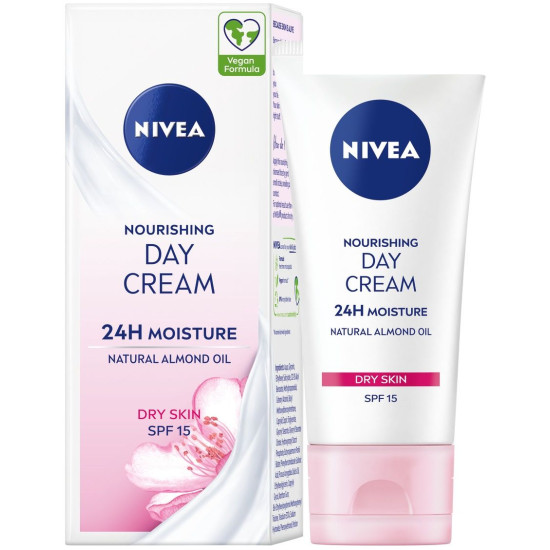 NIVEA REICHHALTIGE TAGESPFLEGE 24H SPF15 хидратиращ и подхранващ дневен крем за лице 50 мл