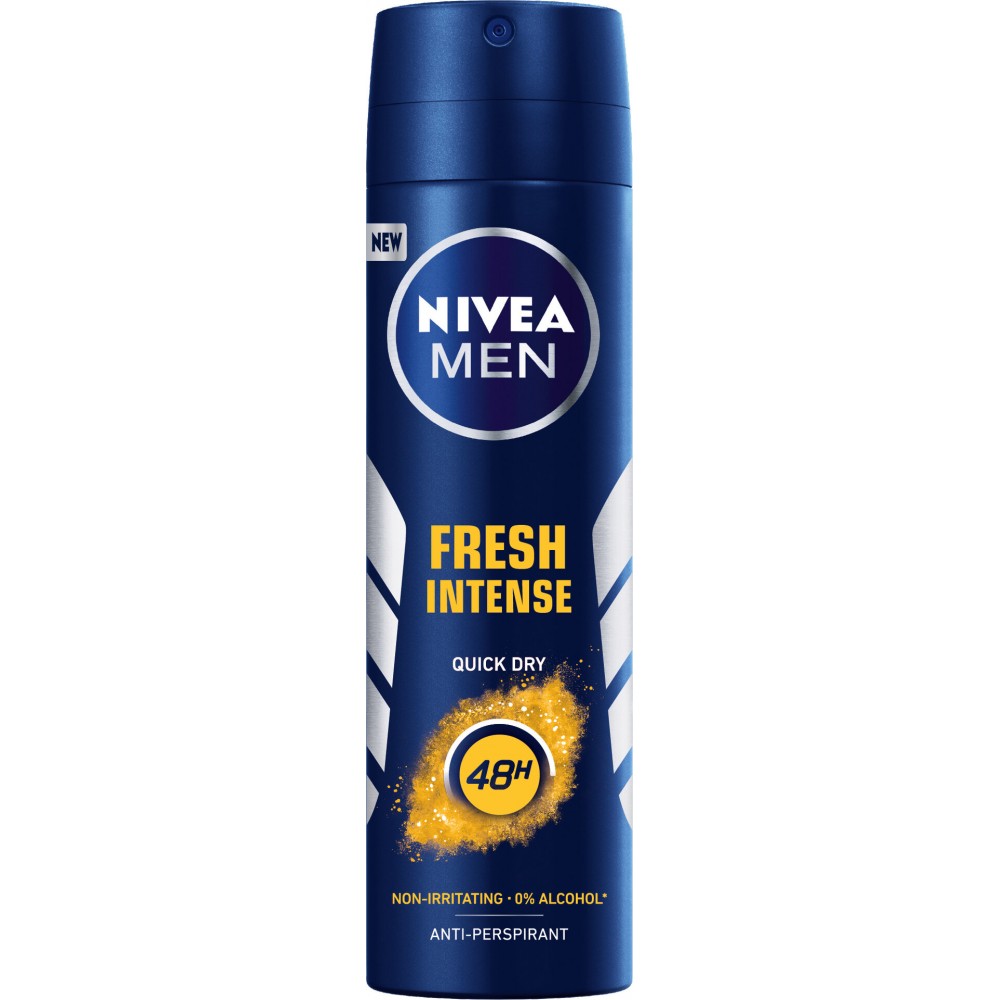 НИВЕА MEN FRESH INTENSE 48H  део спрей против изпотяване за мъже 150 мл - Грижа за тялото