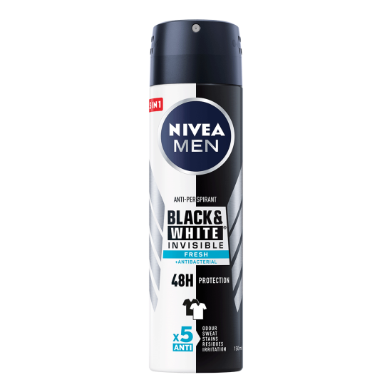 NIVEA MEN DEO INVISIBLE BLACK & WHITE FRESH 48H део спрей против изпотяване за мъже 150 мл