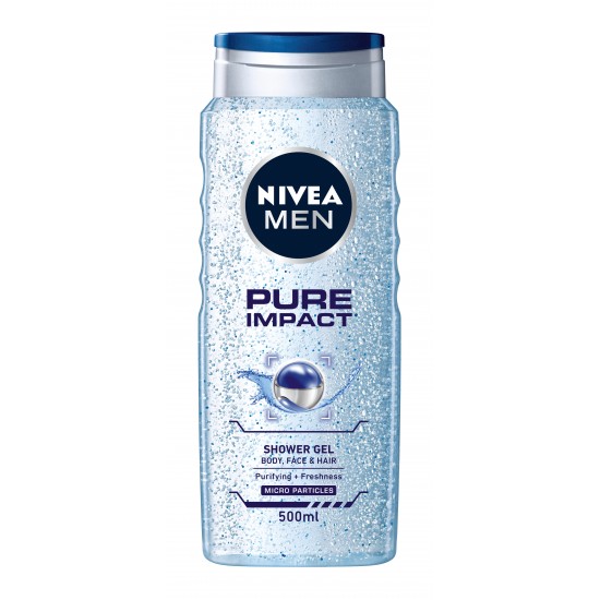 НИВЕА MEN PURE IMPACT душ гел за лице, коса и тяло за мъже 500 мл