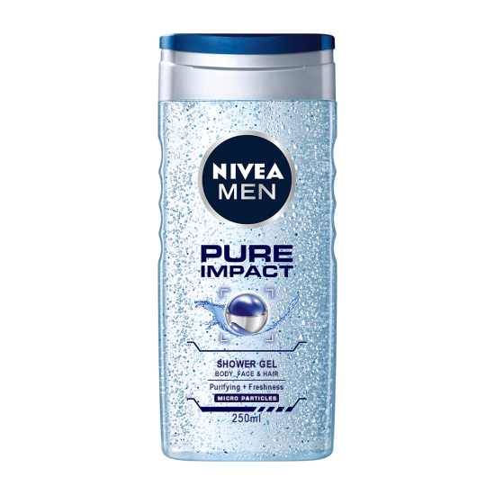НИВЕА MEN PURE IMPACT душ гел за лице, коса и тяло за мъже 250 мл