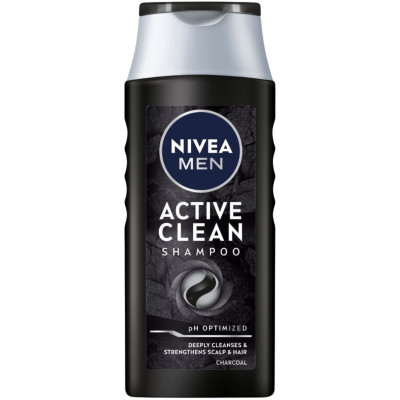 НИВЕА MEN ACTIVE CLEAN шампоан за мъже с активен въглен почистващ в дълбочина и заздравяващ скалпа и косата 250 мл