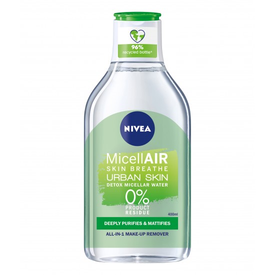 NIVEA MICELLAIR URBAN SKIN DETOX почистваща мицеларна вода за лице 400 мл