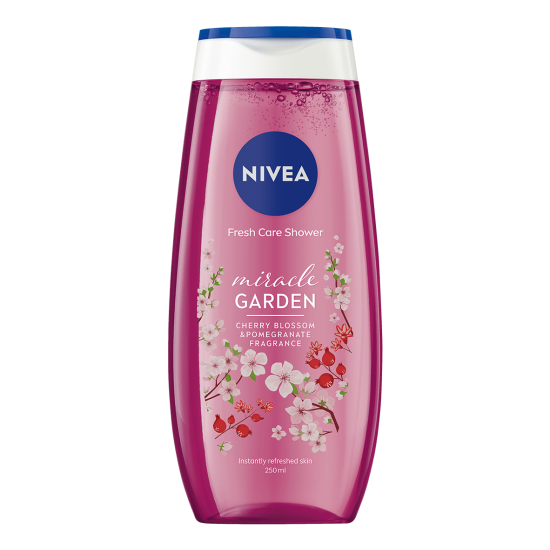 НИВЕА MIRACLE GARDEN CHERRY BLOSSOM & POMEGRANATE FRAGRANCE душ гел с аромат на черешов цвят и нар 250 мл
