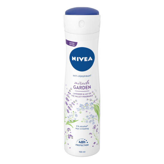 НИВЕА MIRACLE GARDEN LAVENDER & LILY OF THE VALLEY FRAGRANCE 48H део спрей против изпотяване за жени 150 мл