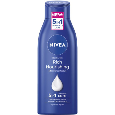 НИВЕА BODY MILK RICH NOURISHING 48H подхранващо мляко за тяло 400 мл /помпа/