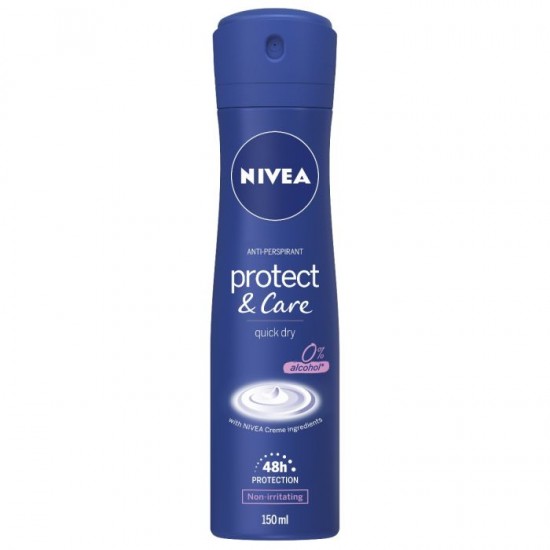 NIVEA DEO PROTECT & CARE 48H део спрей против изпотяване, без алкохол 150 мл