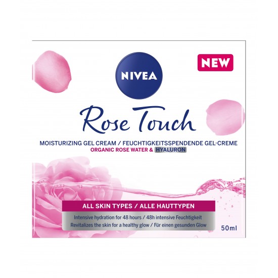 ᐉ НИВЕА ROSE TOUCH хидратиращ дневен крем гел с хиалорон 50 мл
