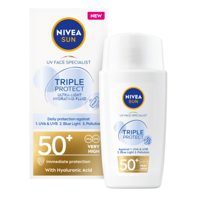 НИВЕА SUN TRIPLE PROTECT SPF50+ слънцезащитен ФЛУИД за лице  40 мл