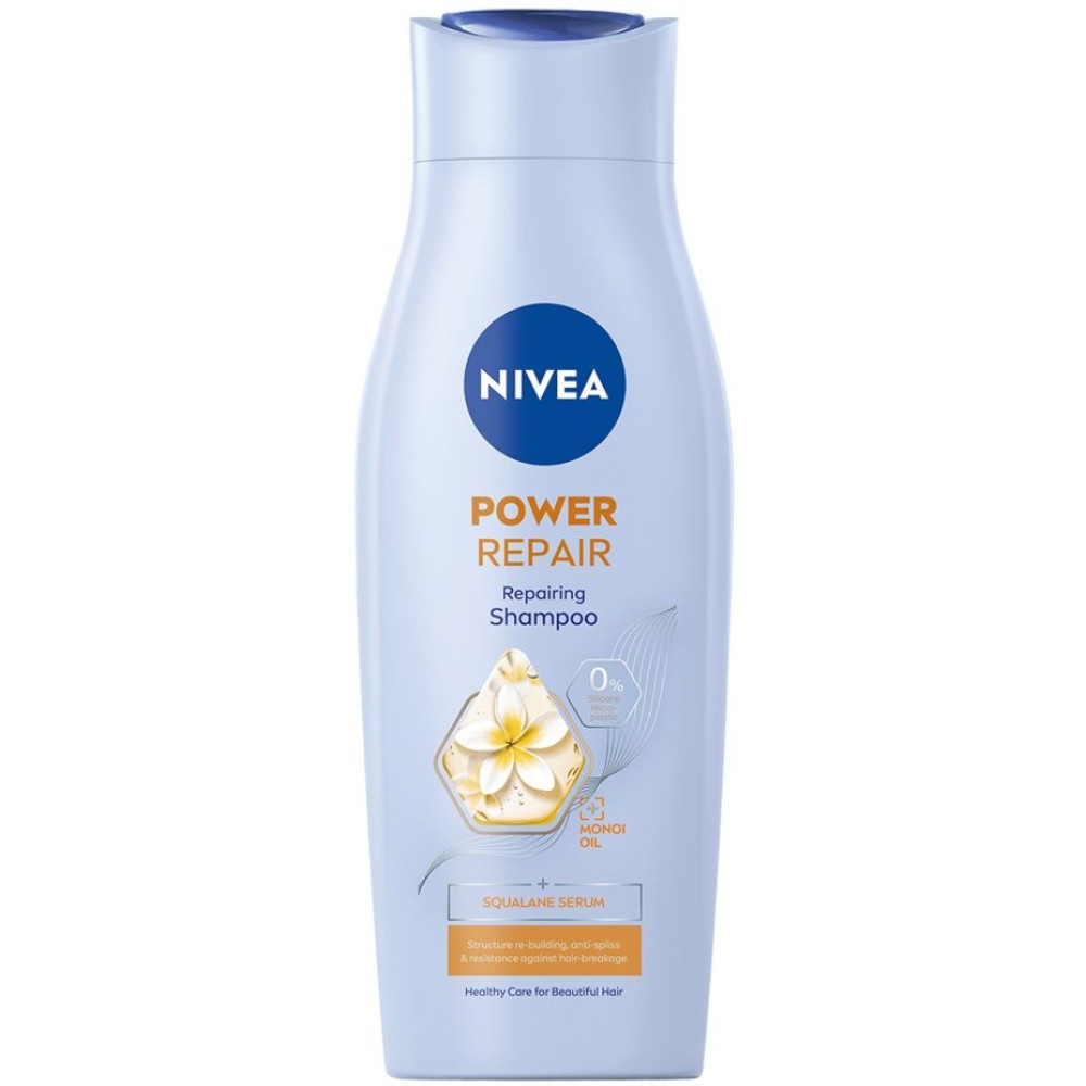 НИВЕА HAIR POWER REPAIR възстановяващ шампоан с масло от Моной за сияйна коса 400 мл - Грижа за косата НИВЕА HAIR POWER REPAIR възстановяващ шампоан с масло от Моной за сияйна коса 400 мл - Грижа за косата