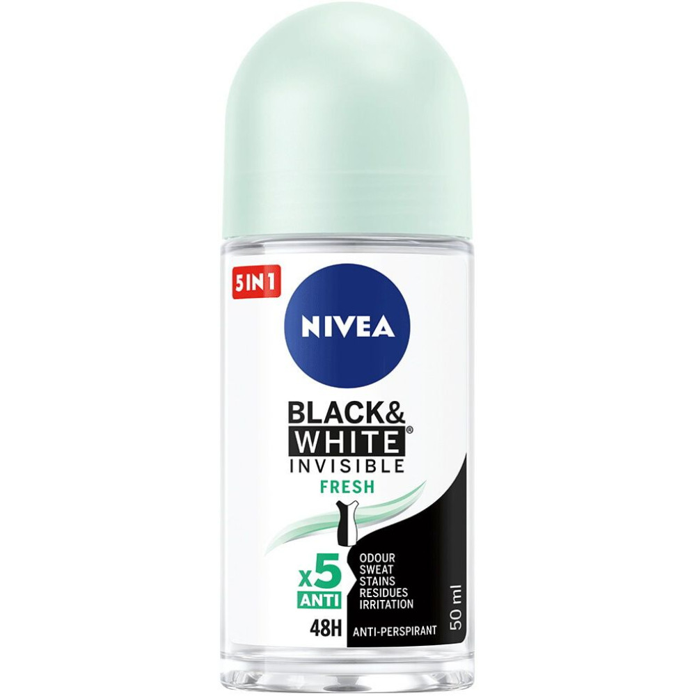 НИВЕА DEO INVISIBLE BLACK & WHITE FRESH рол-он против изпотяване за жени 50 мл - Грижа за тялото