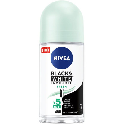 НИВЕА DEO INVISIBLE BLACK & WHITE FRESH део рол-он против изпотяване за жени 50 мл