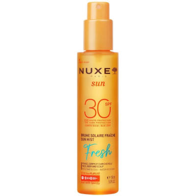 NUXE SUN MIST FRESH SPF30 слънцезащитна вода за лице тяло и скалп, спрей 150 мл