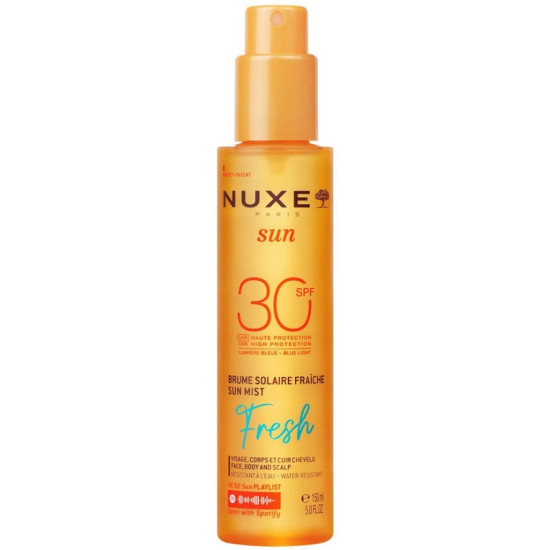 NUXE SUN MIST FRESH SPF30 слънцезащитна вода за лице тяло и скалп, спрей 150 мл