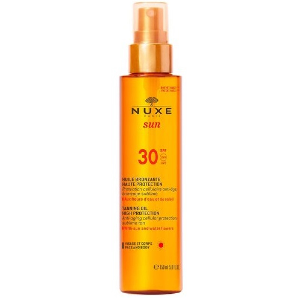 NUXE SUN TANNING SUN OIL SPF30 олио за придобиване на тен за лице и тяло 150 мл - Слънцезащита