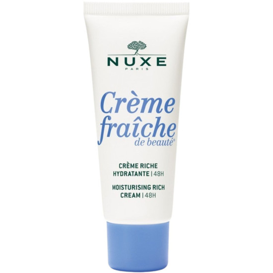 NUXE CREME FRAICHE 48H Moisturising Rich Cream обогатен уплътняващ крем за лице за суха кожа 30 мл