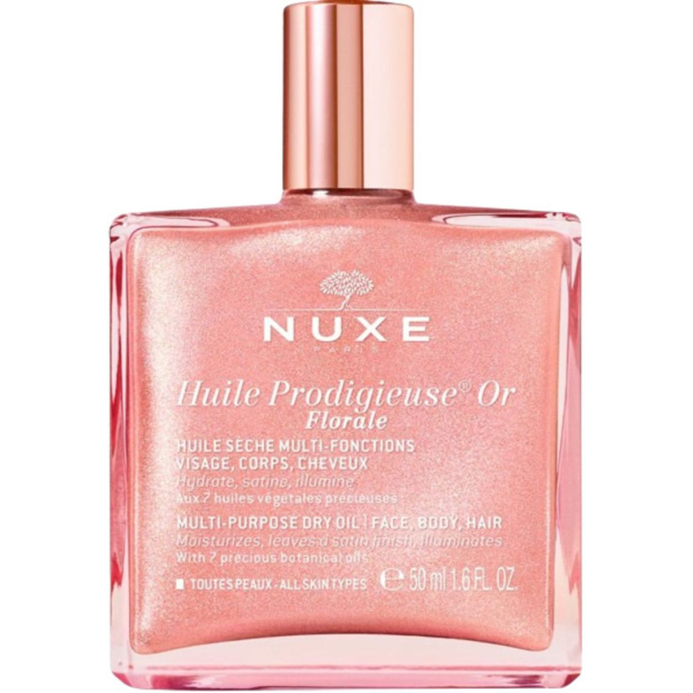 NUXE HUILE PRODIGIEUSE OR FLORALE мултифункционално сухо масло за лице коса и тяло със златисти частици и флорален аромат 50 мл