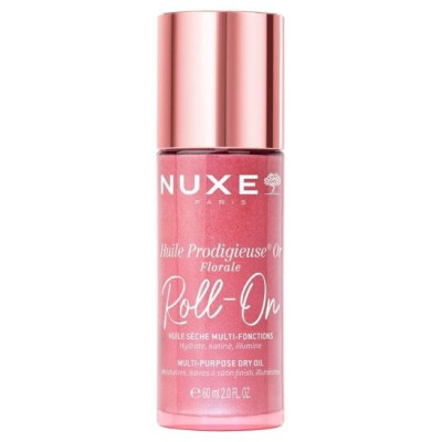NUXE HUILE PRODIGIEUSE OR FLORALE ROLL-ON рол-он мултифункционално флорално сухо масло за лице коса и тяло с частици 60 мл