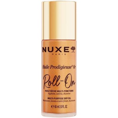 NUXE HUILE PRODIGIEUSE OR Roll-on Gold мултифункционално сухо масло рол-он със златисти частици за лице коса и тяло 60 мл