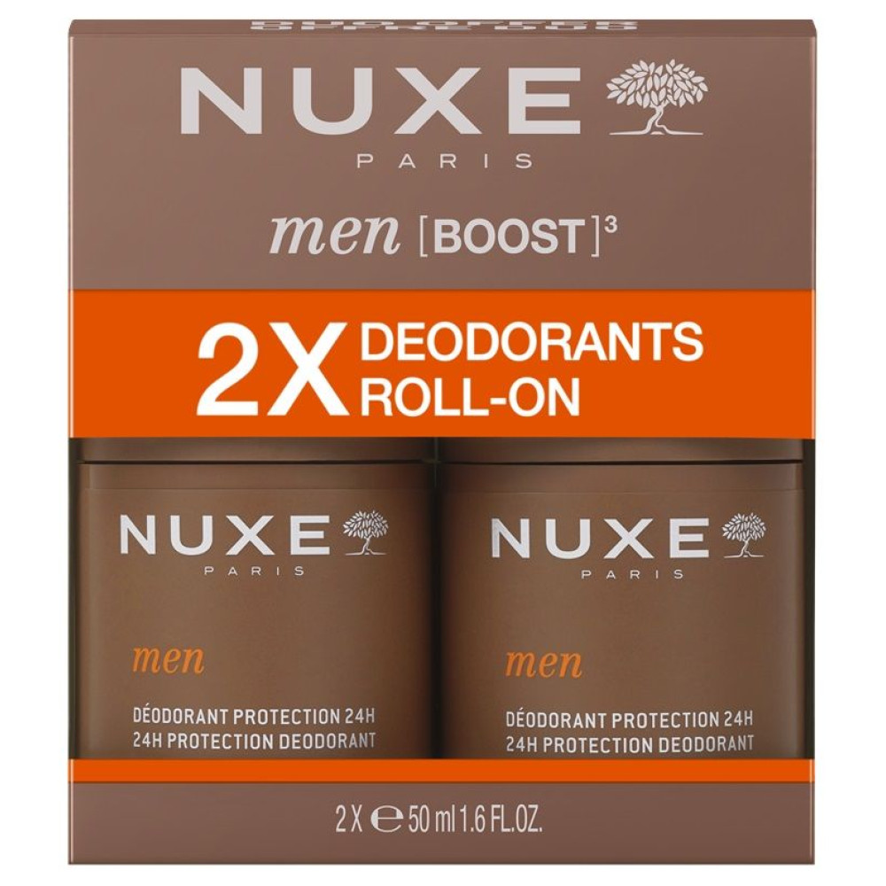 NUXE MEN BOOST DUO КОМПЛЕКТ рол-он дезодорант против изпотяване за мъже с 24-часова защита 2 х 50 мл - Грижа за тялото