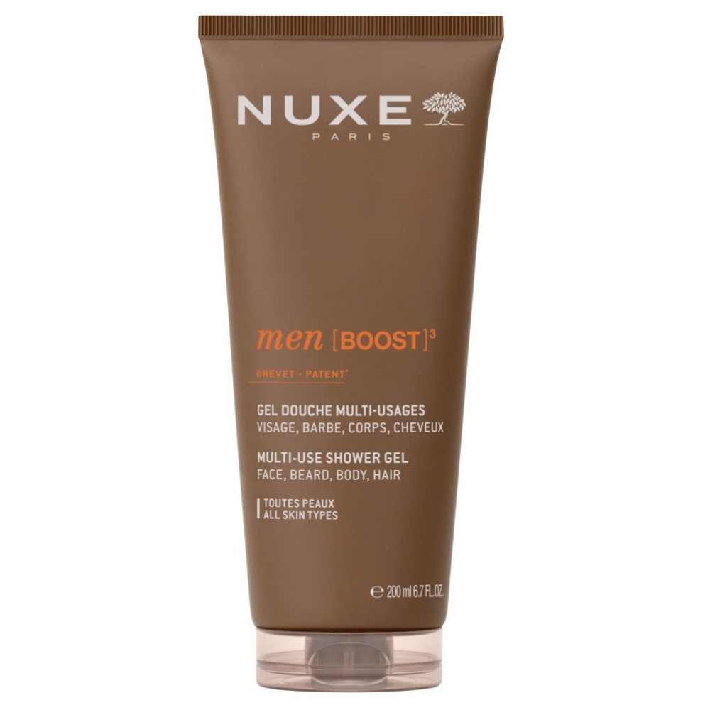 NUXE MEN BOOST душ гел за мъже за брада, лице, коса и тяло за всеки тип кожа 200 мл - Грижа за лицето и тялото