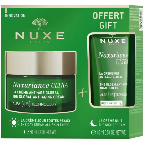 NUXE NUXURIANCE ULTRA ПРОМО КОМПЛЕКТ противостареещ крем за лице с глобално действие за всеки тип кожа 50 мл + нощен крем 15 мл