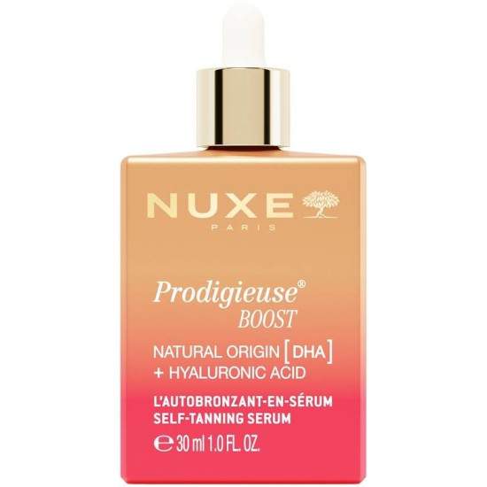 NUXE PRODIGIEUSE BOOST Self-Tanning Serum автобронзиращ серум за лице с хиалуронова киселина за всеки тип кожа 30 мл