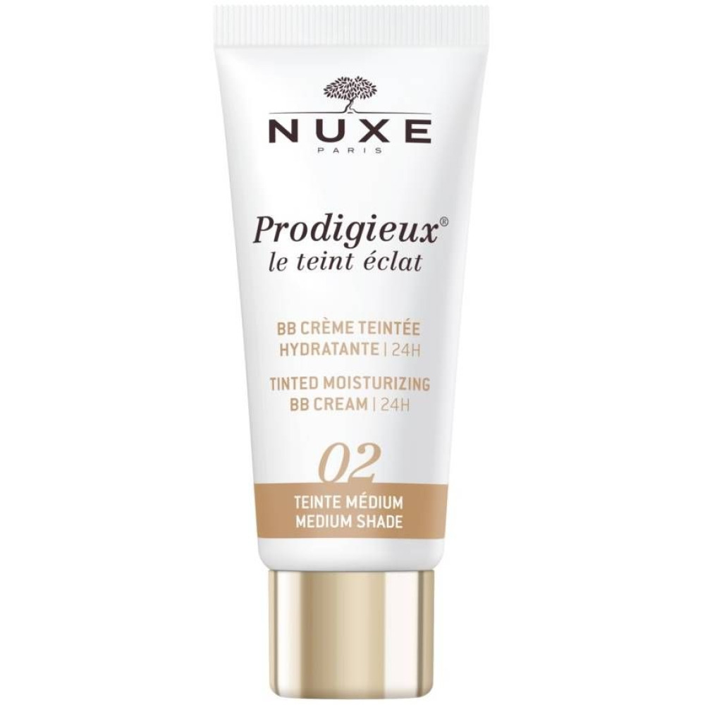 НУКС PRODIGIEUX BB CREAM 02 MEDIUM хидратиращ ББ крем за лице СРЕДЕН НЮАНС за всеки тип кожа 30 мл - Грижа за лицето