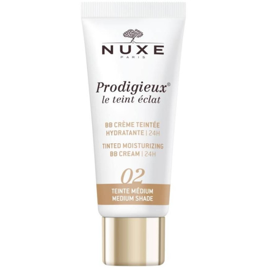 NUXE PRODIGIEUX BB Cream 02 Medium хидратиращ ББ крем за лице за всеки тип кожа Среден нюанс 30 мл