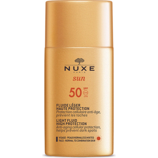 NUXE SUN Light Fluid SPF50 слънцезащитен лек флуид за лице за нормална към комбинирана кожа 50 мл