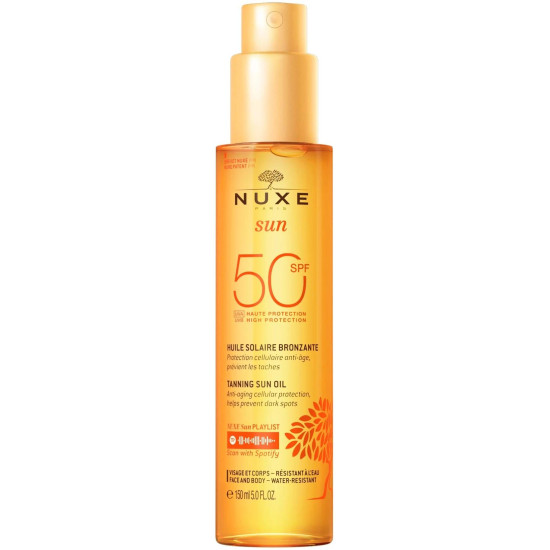 NUXE SUN Sun oil SPF50 олио за придобиване на тен за лице и тяло 150 мл