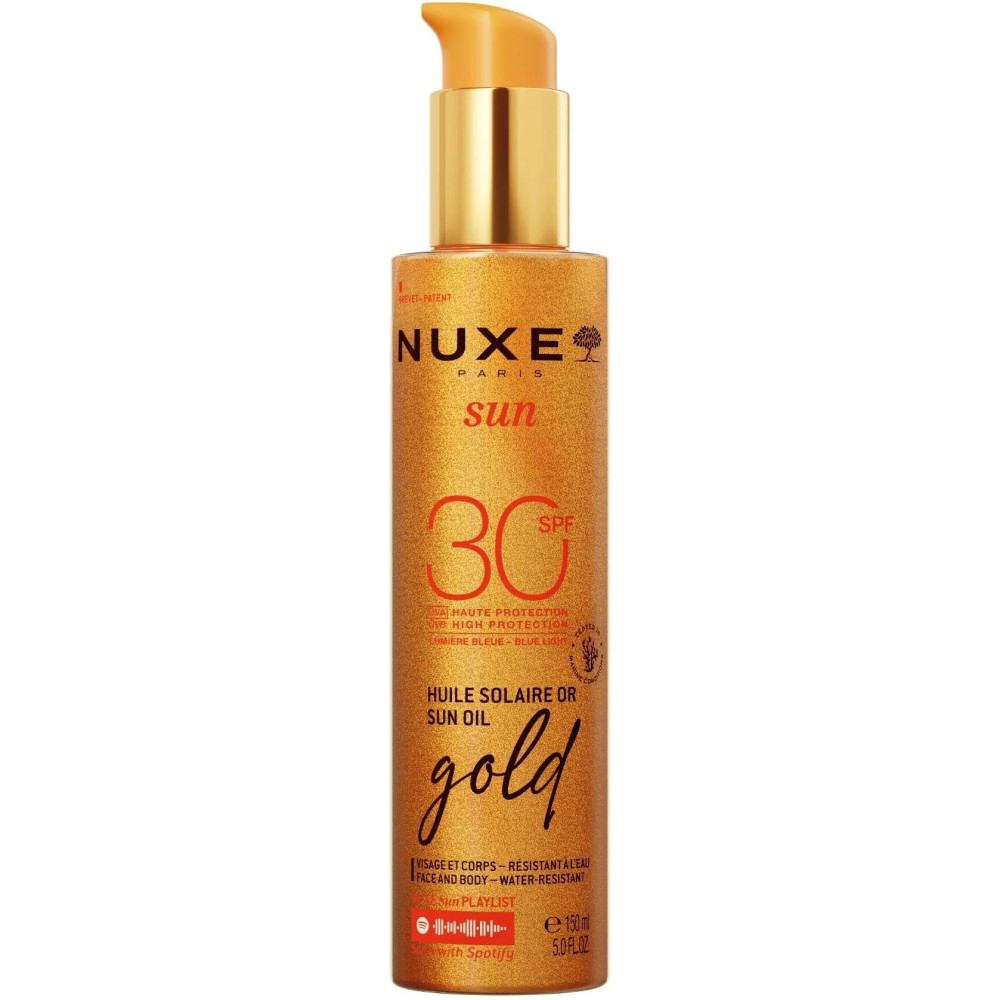 NUXE SUN GOLD Sun oil SPF30 олио за придобиване на тен със златисти частици за лице и тяло 150 мл - Слънцезащита NUXE SUN GOLD Sun oil SPF30 олио за придобиване на тен със златисти частици за лице и тяло 150 мл - Слънцезащита