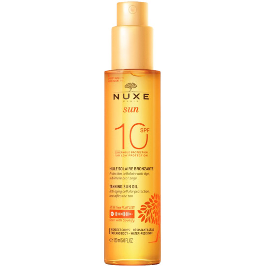 NUXE SUN SPF10 слънцезащитен спрей олио за придобиване на тен за всеки тип кожа 150 мл