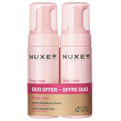 NUXE VERY ROSE DUO КОМПЛЕКТ нежна почистваща пяна за лице за всеки тип кожа 2 х 150 мл /1+1/