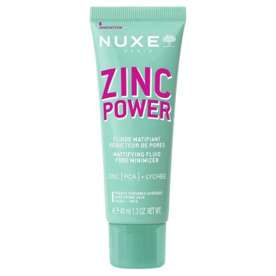 NUXE ZINC POWER MATTIFYING FLUID матиращ флуид за свиване на порите за лице с мазна кожа склонна към несъвършенства с цинк 40 мл