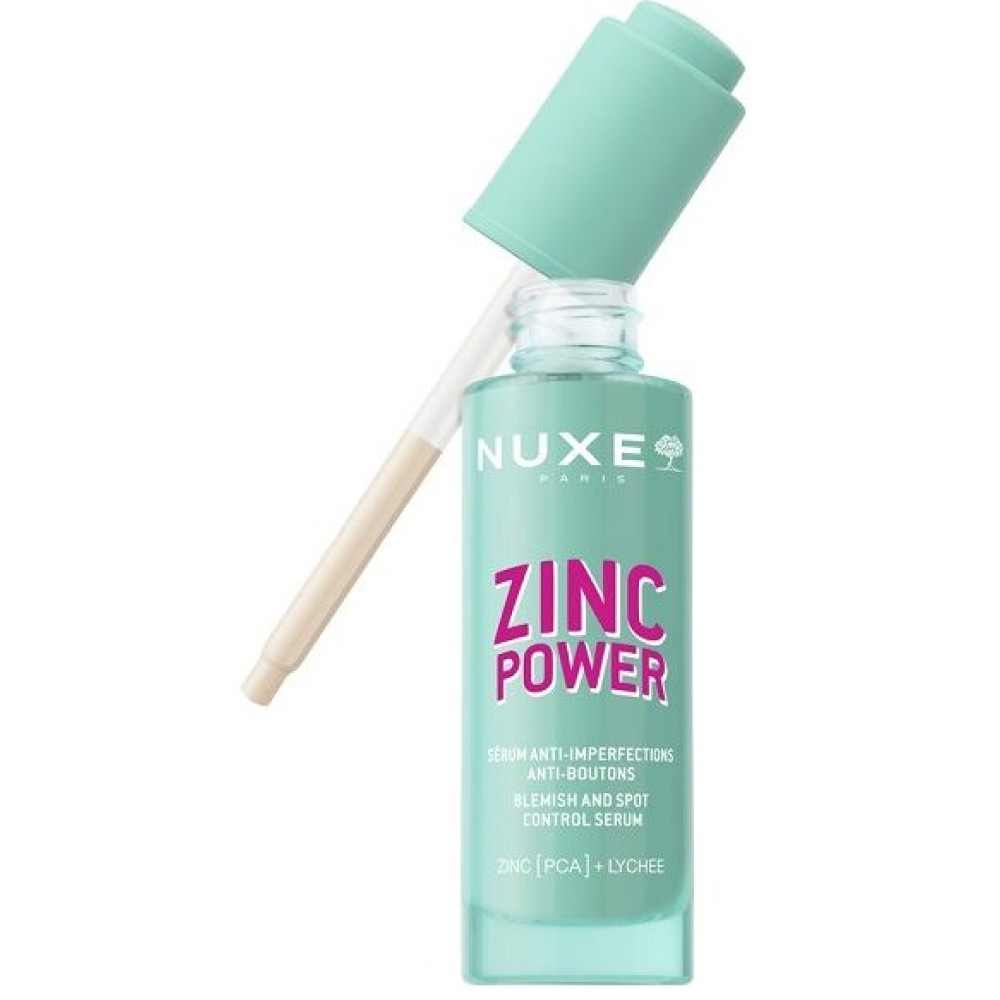 NUXE ZINC POWER SERUM серум за лице за комбинирана кожа против несъвършенства с цинк и екстракт от личи 30 мл - Грижа за лицето