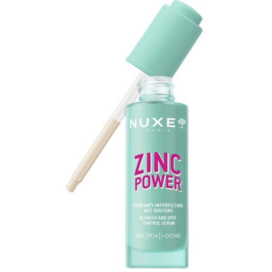 NUXE ZINC POWER SERUM серум за лице за комбинирана кожа против несъвършенства с цинк и екстракт от личи 30 мл