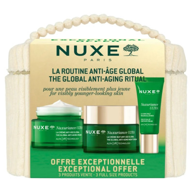 NUXE NUXURIANCE ULTRA ПРОМО КОМПЛЕКТ глобален противостареещ крем за лице 50мл + нощен крем 50мл + крем за околоочен контур 15мл